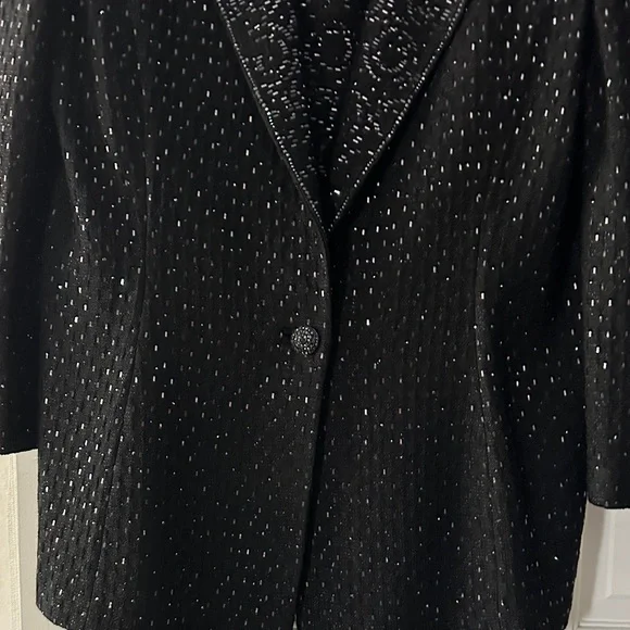 St. John Black Sequin Blazer - Picture 5 of 12